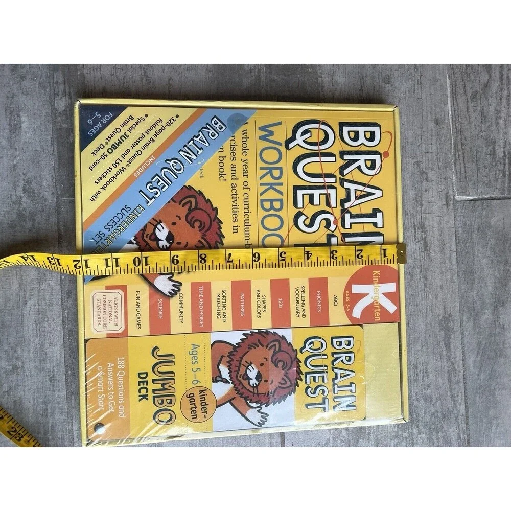 BRAIN QUEST Success Set Workbook & Jumbo Deck Kindergarten Age 5-6 NEW Learning